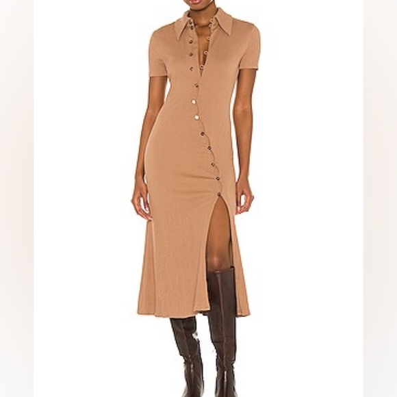 Song Of Style Polly Midi Dress in Dark Neutral - Picture 1 of 4